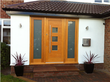 Oak Front Door & Double Side Panel